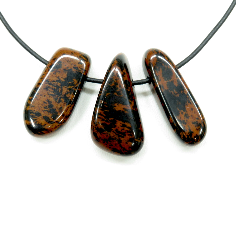 Obsidian (Mahagoniobsidian) gebohrt